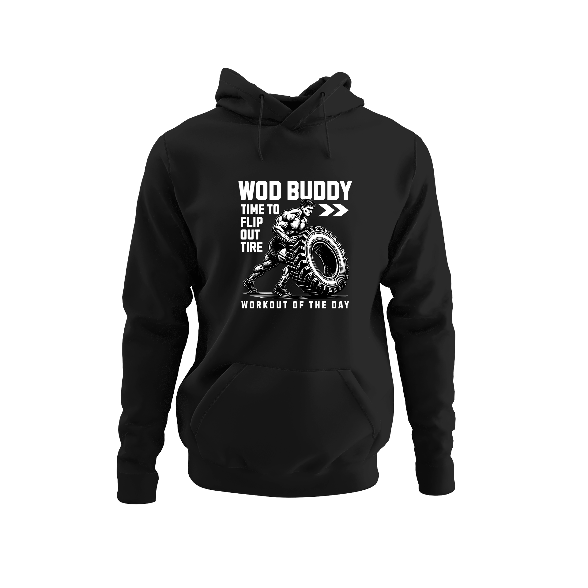 Alfaq Man Flipping Big Tire Workout Hoodie